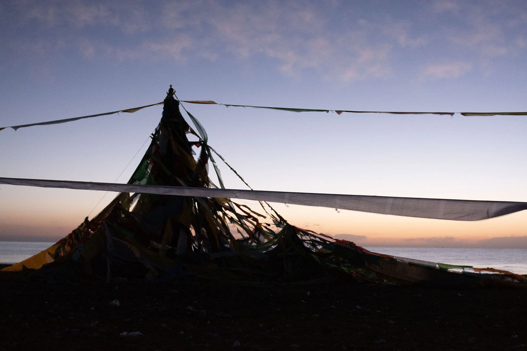 Prayer flags, Qinghai Lake, 2014