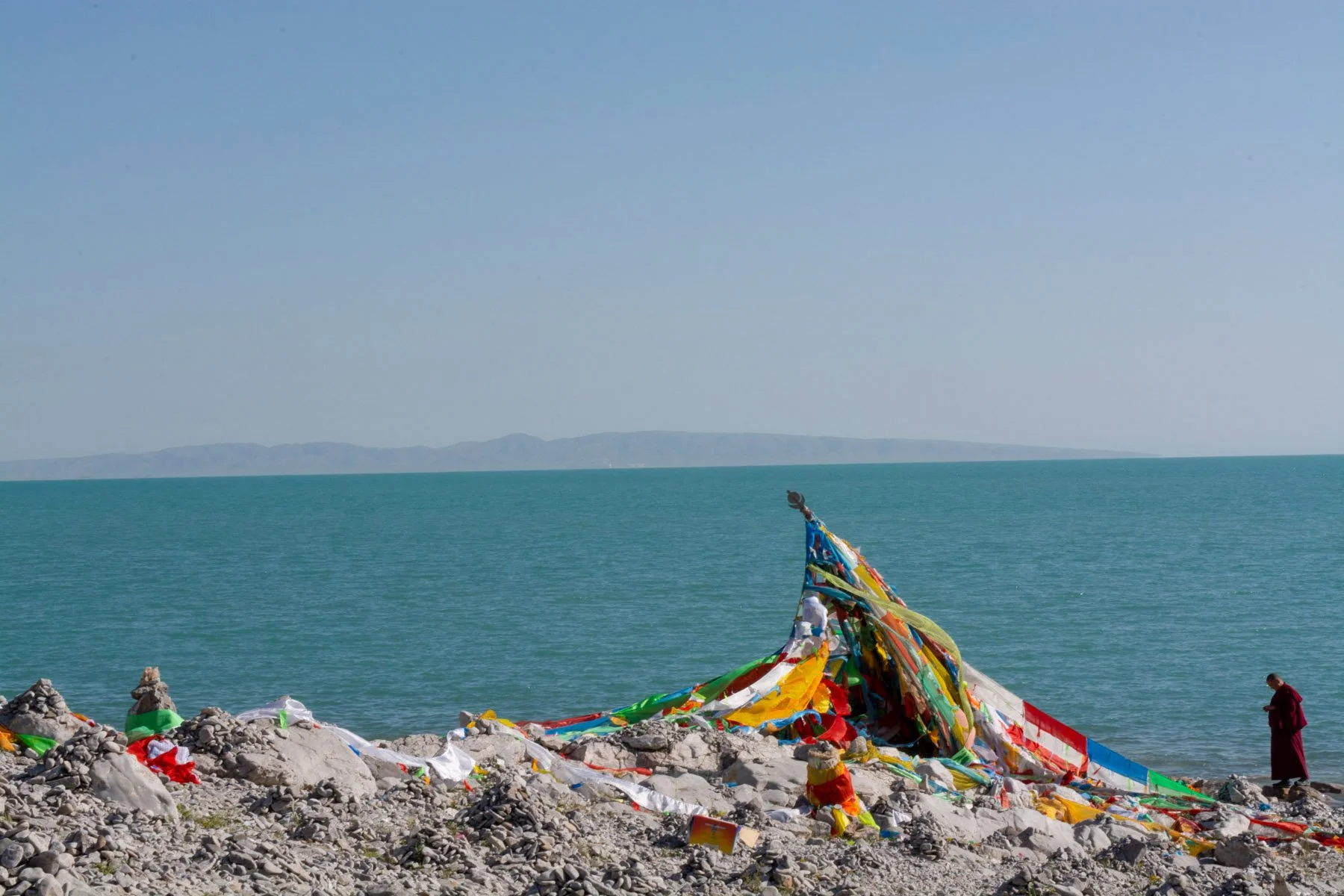 Prayer flags, Qinghai Lake, 2014