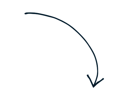 Black background with a blue curved arrow pointing downward to the right.