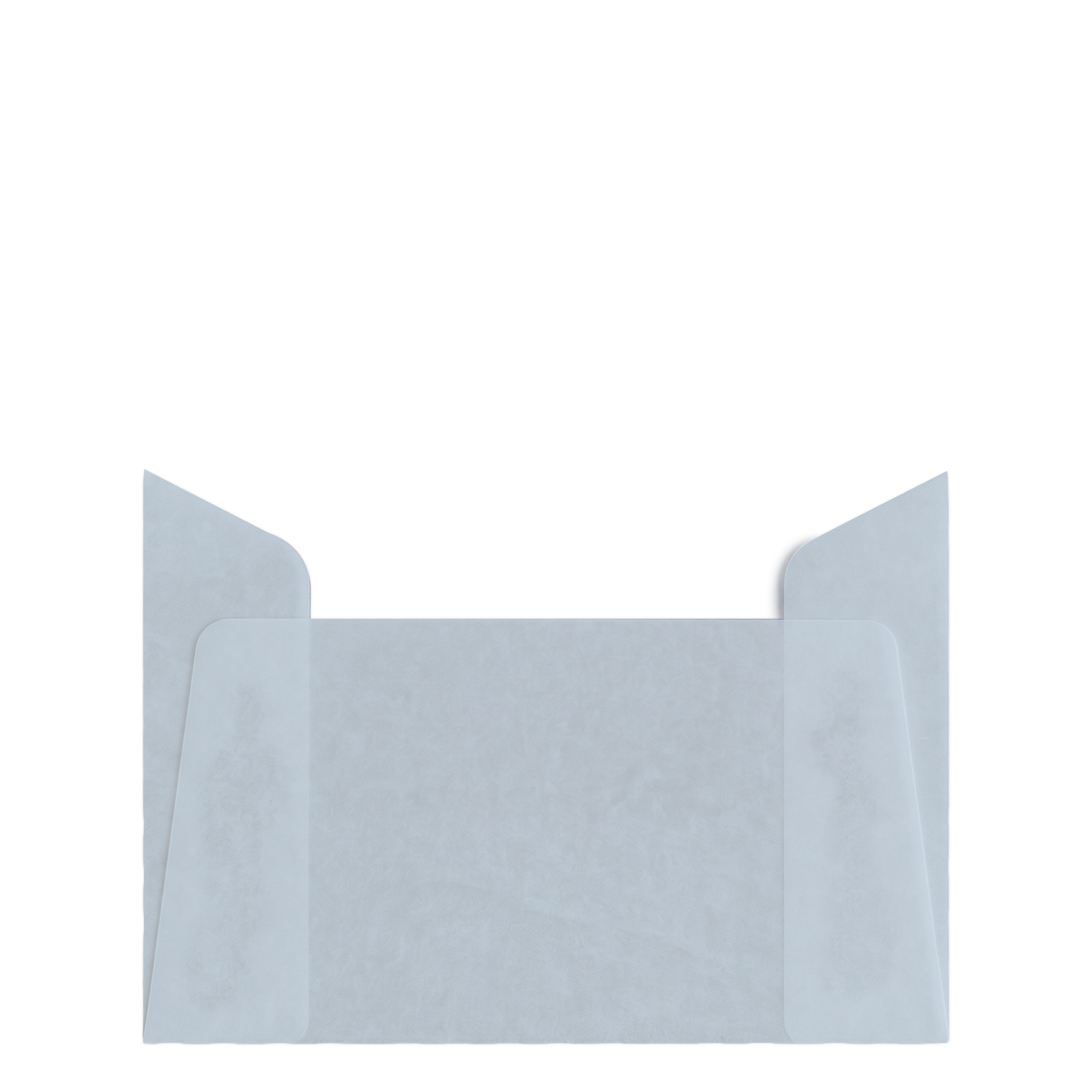 A gray cardboard box with open flaps, viewed from above, showing the inside of the box.