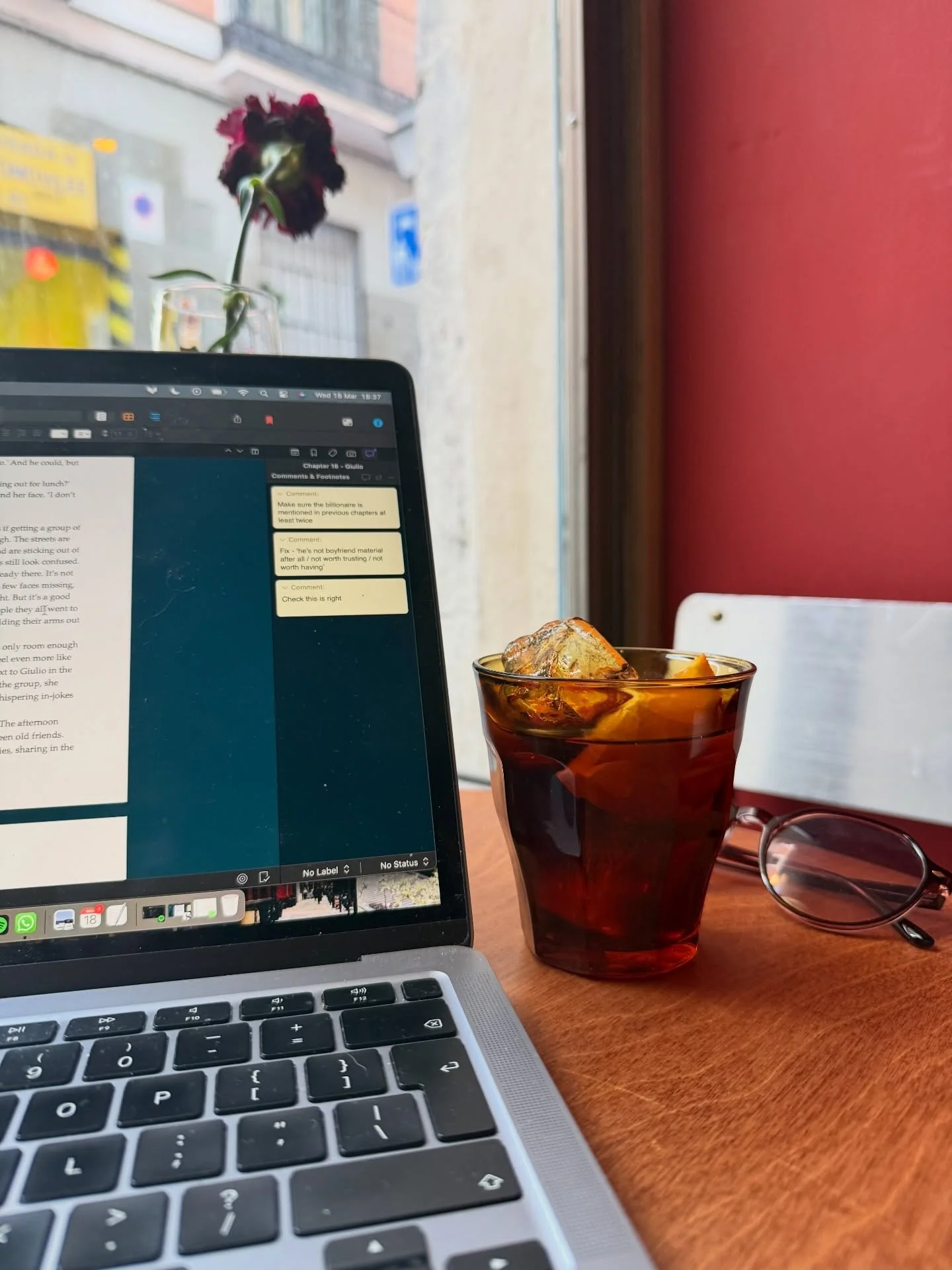 Finally tackling my Nightmare Chapters. The dreaded mid point. The crux of the whole story. These two middle chapters, along with chapter 1, have been the bane of my life since the very beginning.
Slowly but surely, we are conquering them, even if we