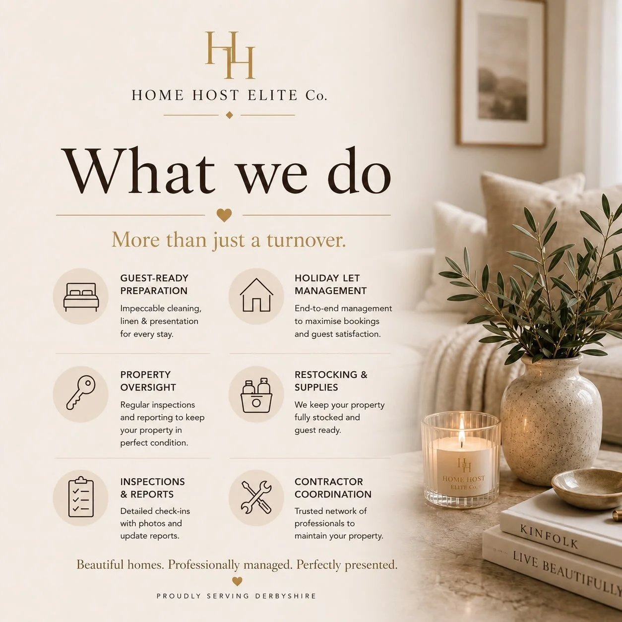 Every property deserves to be cared for as if it were our own.

Whether you&rsquo;re local, overseas or simply too busy, we&rsquo;re here to ensure your property is beautifully presented, professionally managed and always guest ready. 

We take care 