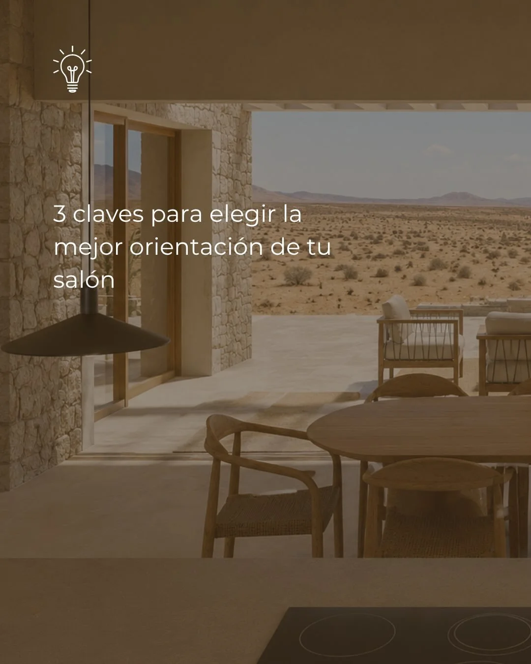 La orientaci&oacute;n de tu sal&oacute;n puede marcar la diferencia entre un espacio oscuro y uno lleno de vida.

La cantidad de luz natural, el confort t&eacute;rmico y hasta el consumo energ&eacute;tico de tu vivienda dependen en gran parte de una 