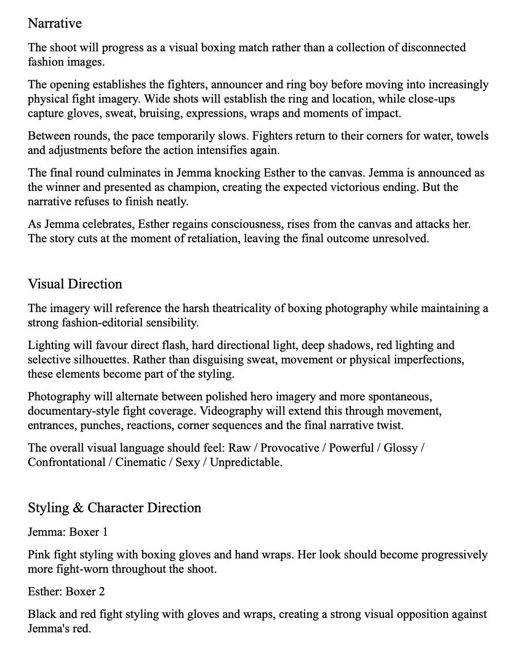 Production Proposal ii.