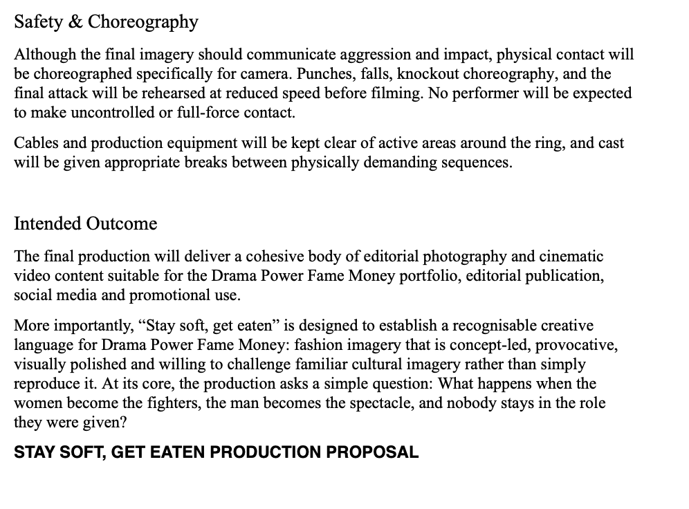 Production Proposal iv.