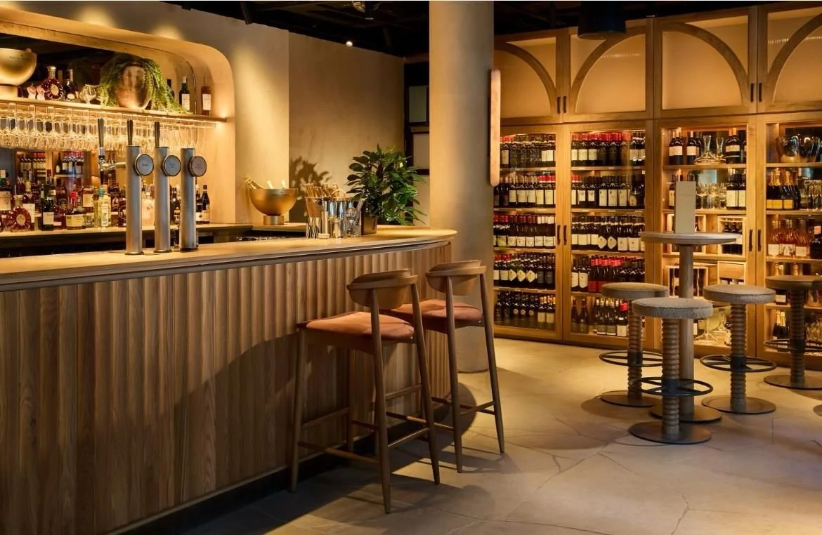 Piccolinos Restaurant, Tower Bridge Hilton , London .  A bespoke porcelain floor.