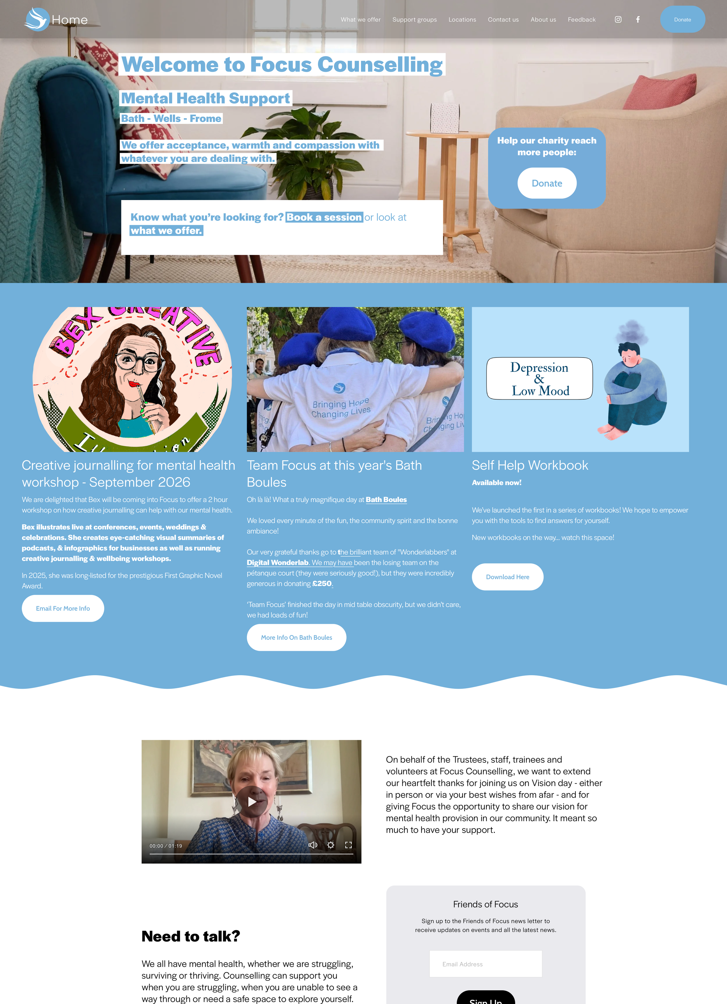 Latest news form Focus Counselling