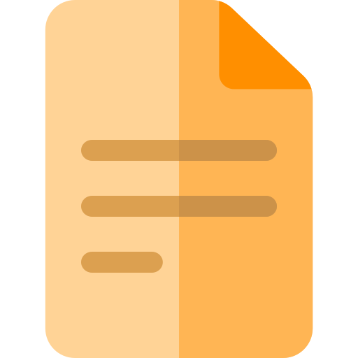 Illustration of a document or paper with text lines and a folded corner.
