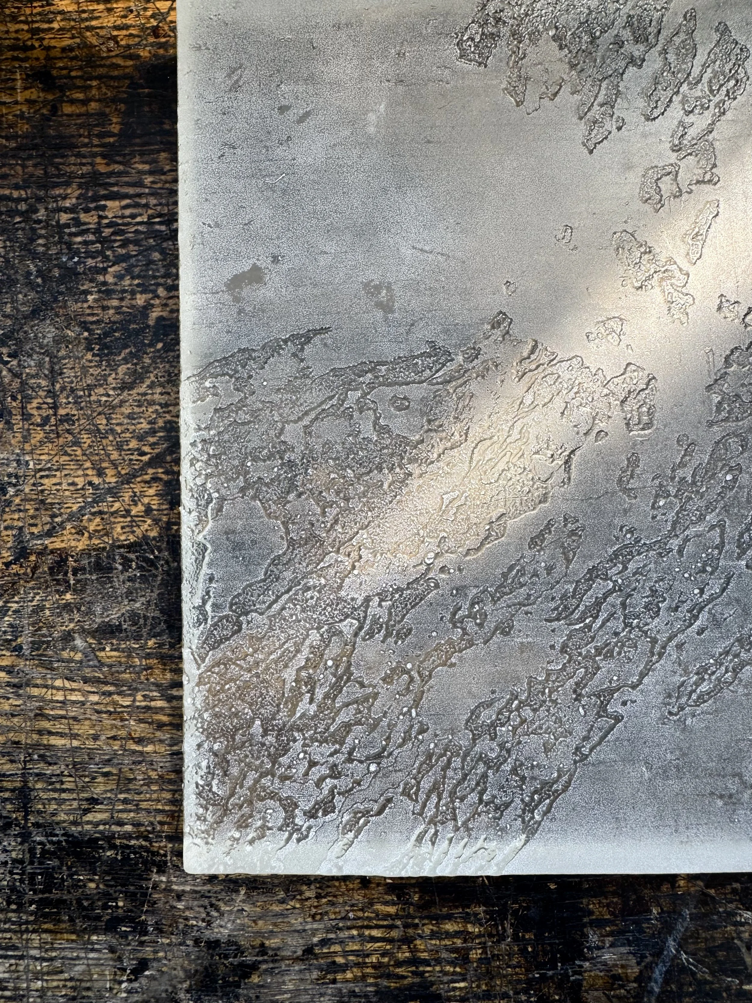 Etched rocks, glass