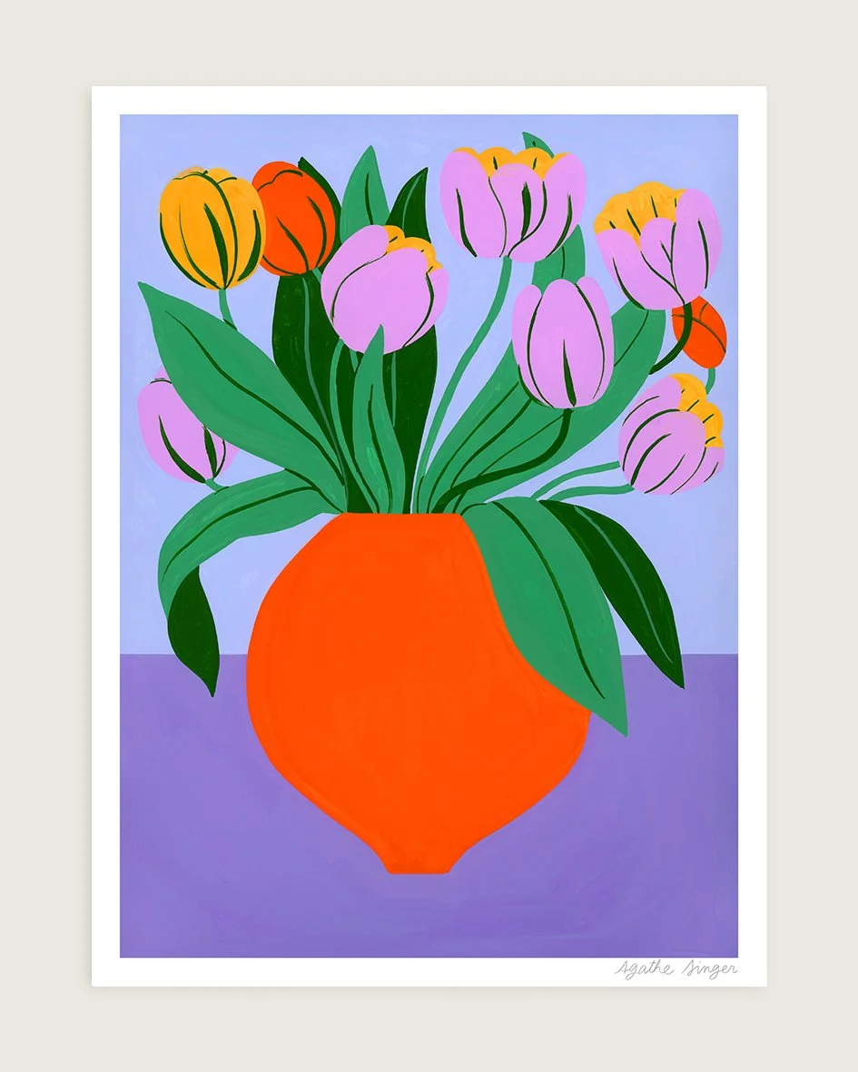 Flowers and vase orange