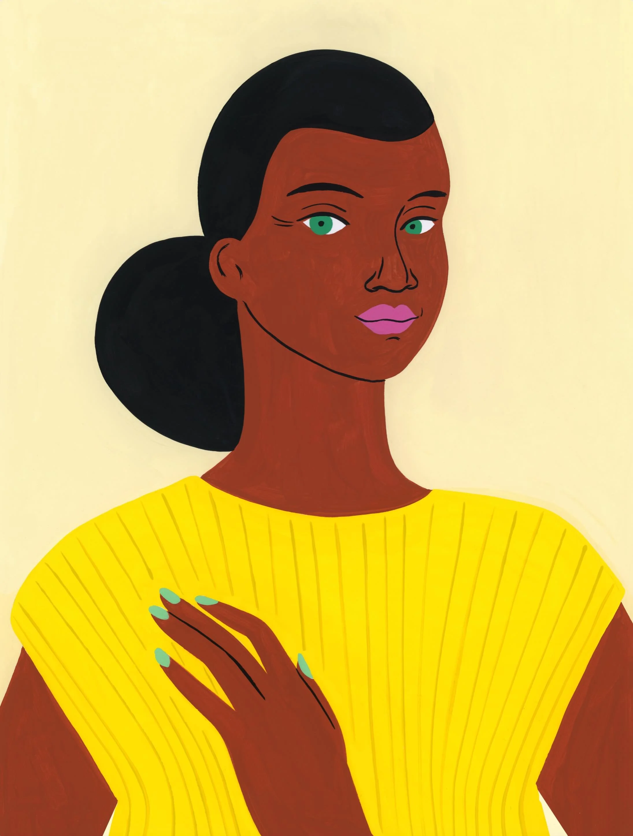 Portrait in a yellow dress 💛

#gouacheonpaper #holbeinacrylagouache #colorfulart #womanportrait