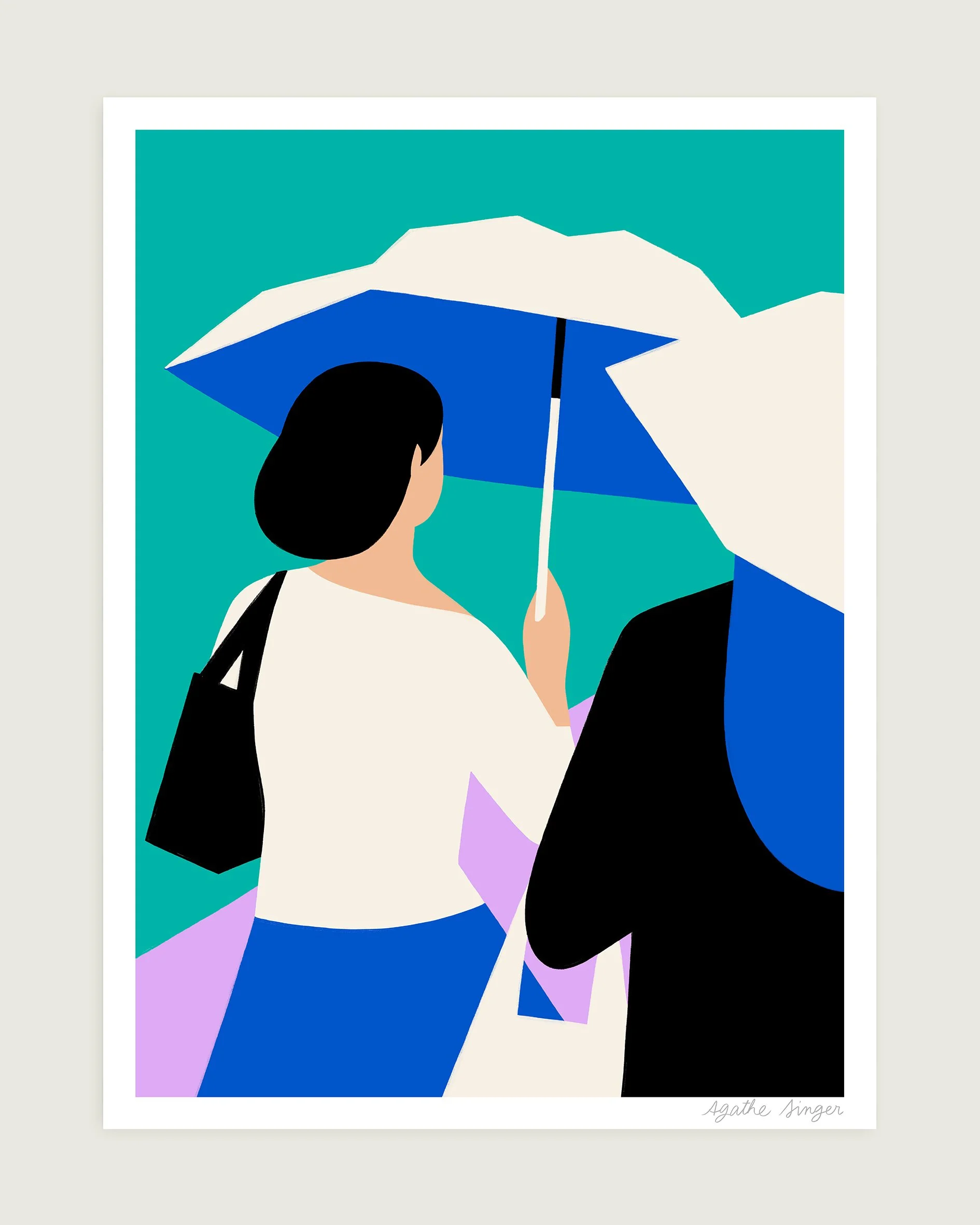 Osaka's umbrellas - White bag
