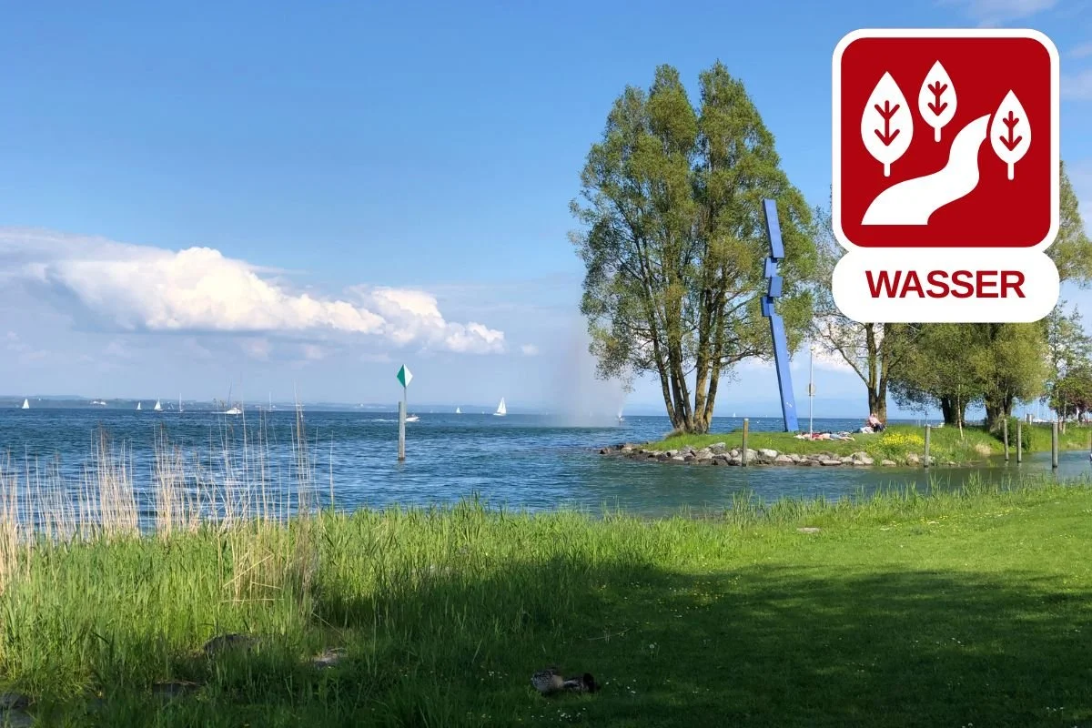 Bodensee an der Grenze zur Schweiz als grosser See Mitteleuropas mit internationaler Bedeutung
