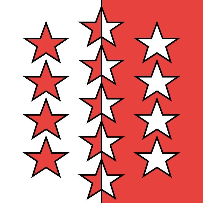 Flagge des Kantons Wallis (Schweiz)
