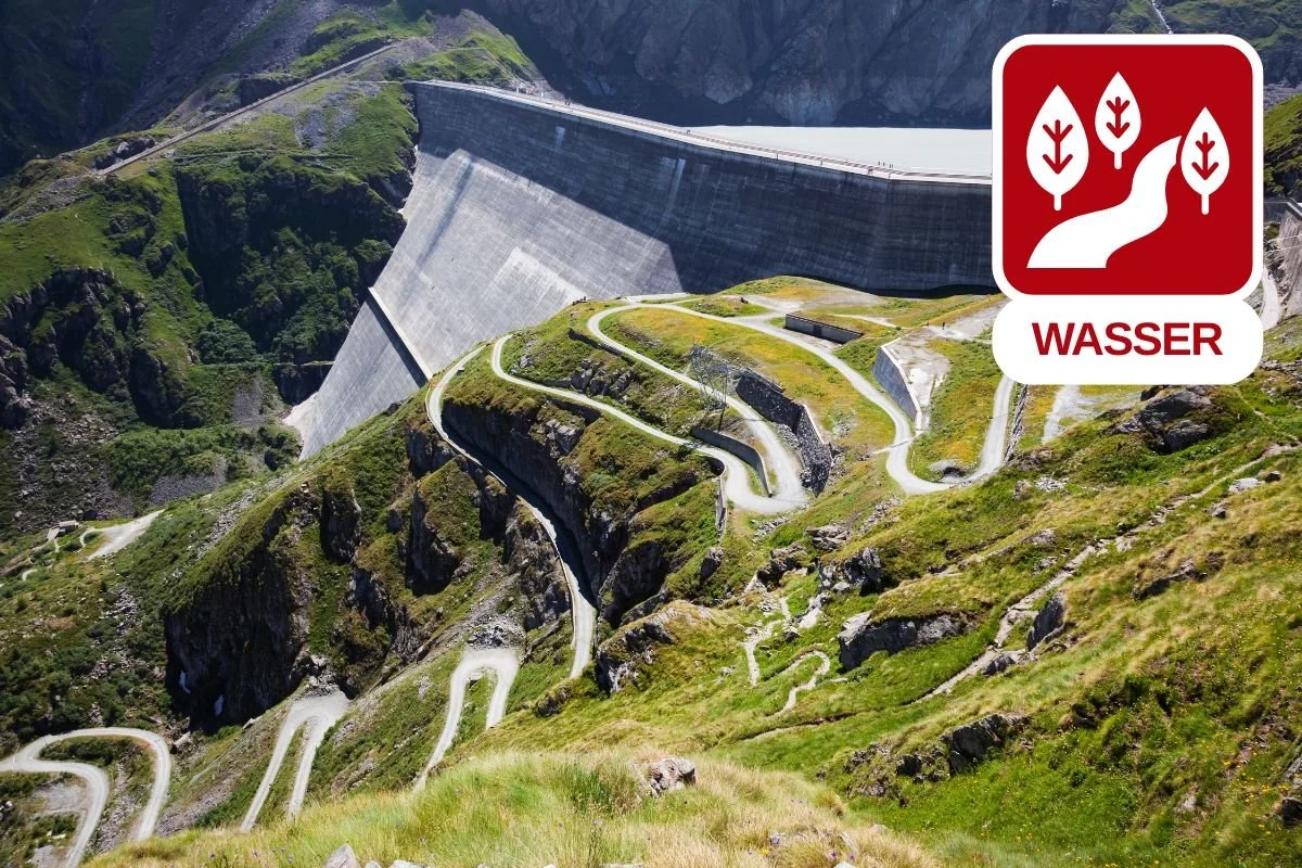 Grande Dixence im Wallis, höchste Staumauer der Welt und bedeutendes Bauwerk der Wasserkraft