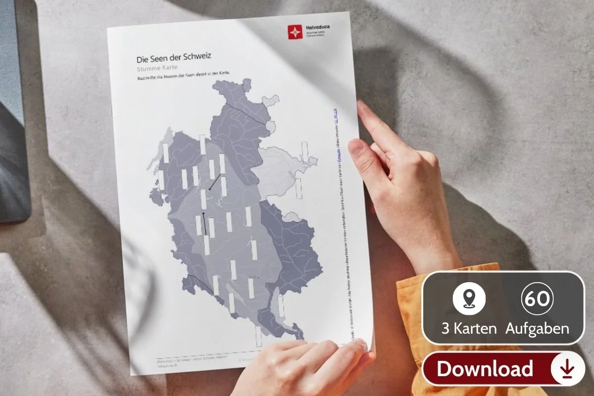 Gewässerwelt der Schweiz · Stumme Lernkarten