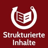 Symbol für strukturierte Lerninhalte mit aufeinander abgestimmten Lektionen und Lernmodulen.