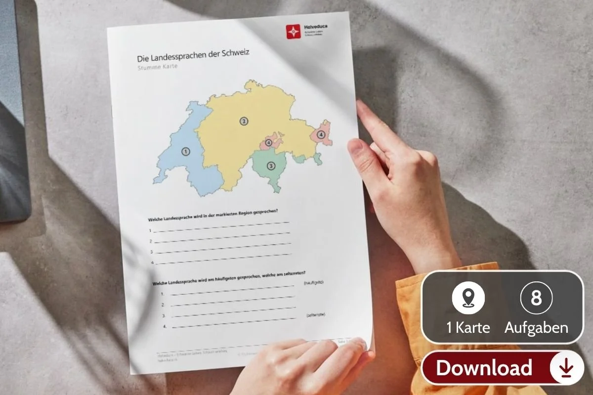Landessprachen der Schweiz · Stumme Lernkarte