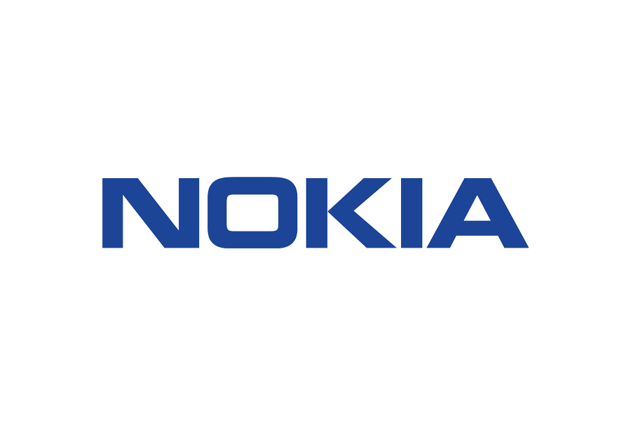 Nokia logo in blue font against a white background.