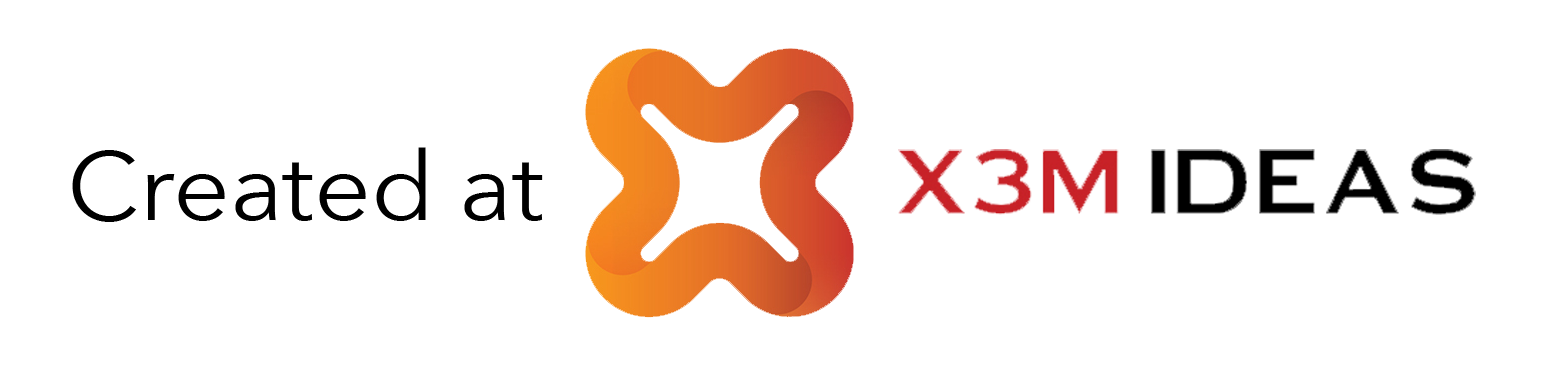 A logo with a stylized orange and red atom-like symbol, and the text 'X3M' in red and black. Sodiq Sheu Olashile, Best Art Director in Nigeria.
