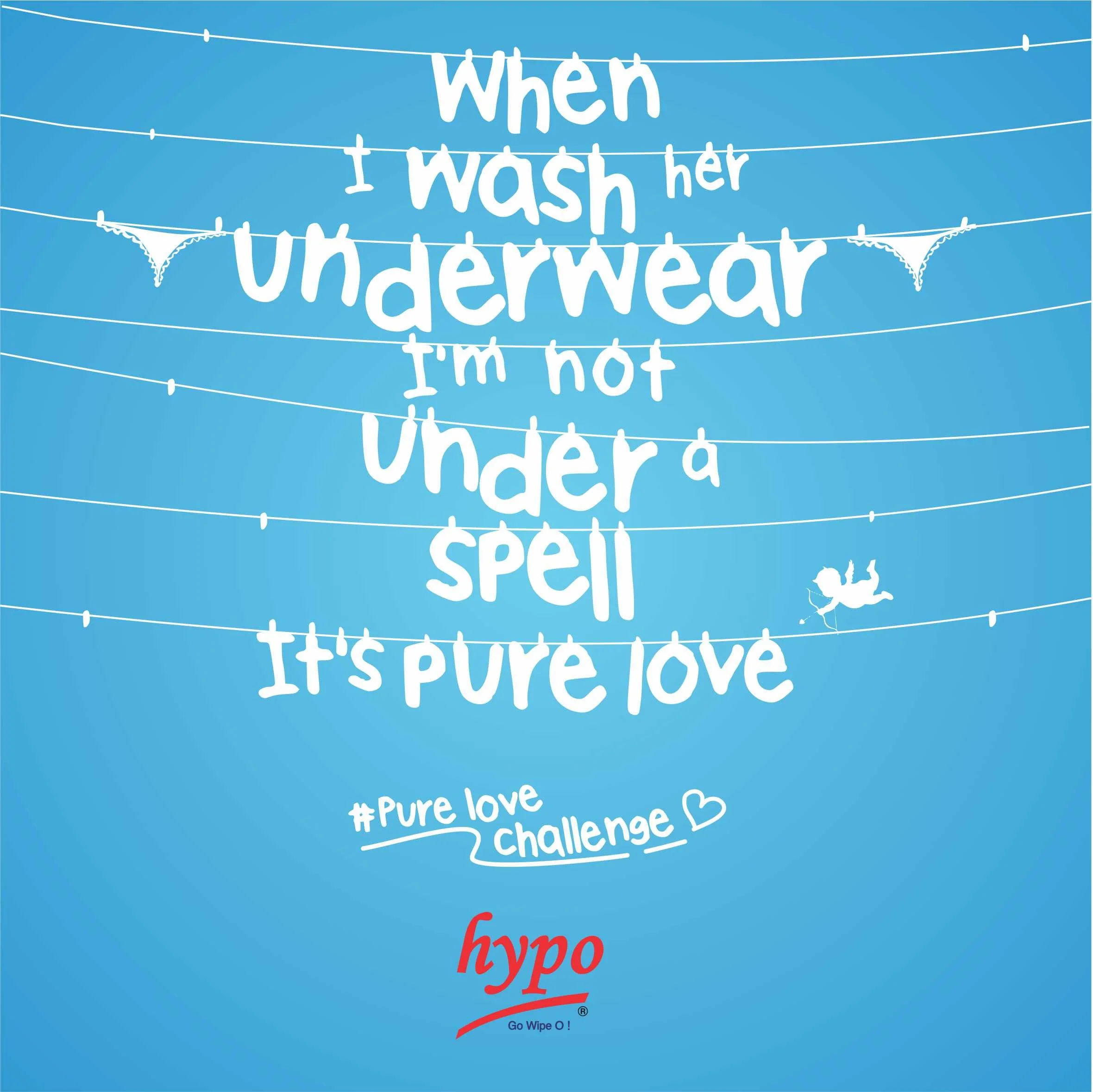 Decorative background with white text on a blue background, including a drawing of a girl with pigtails, and the phrase '#Pure love challenge'.