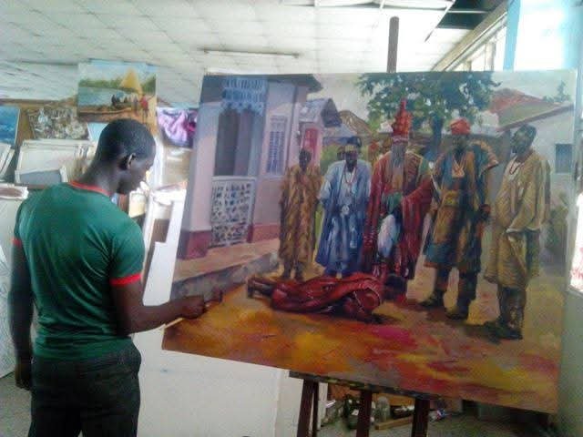 Painting at Yabatech HND 2 Studio, 2013.