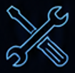 Icon of a wrench and screwdriver crossed