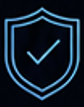 Blue shield icon with a check mark in the center