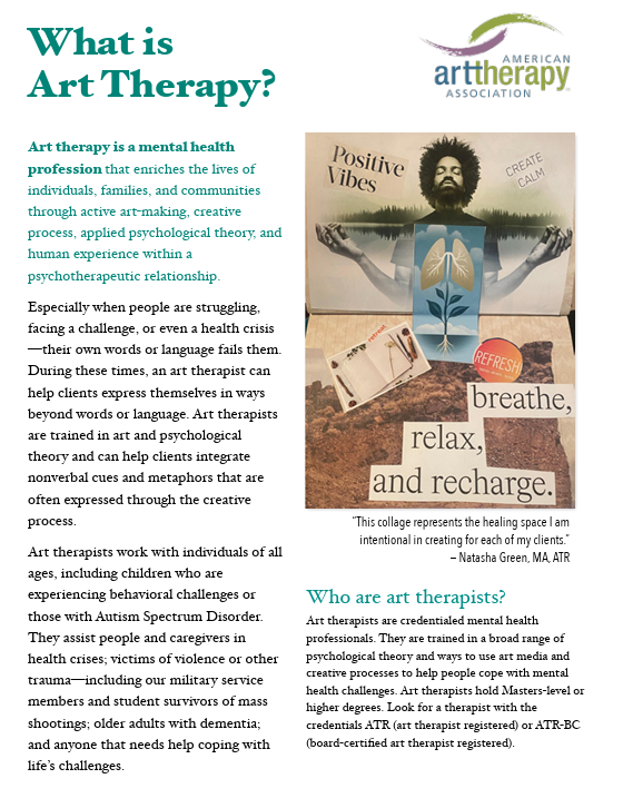 American Art Therapy Association Link to PDF about art therapy