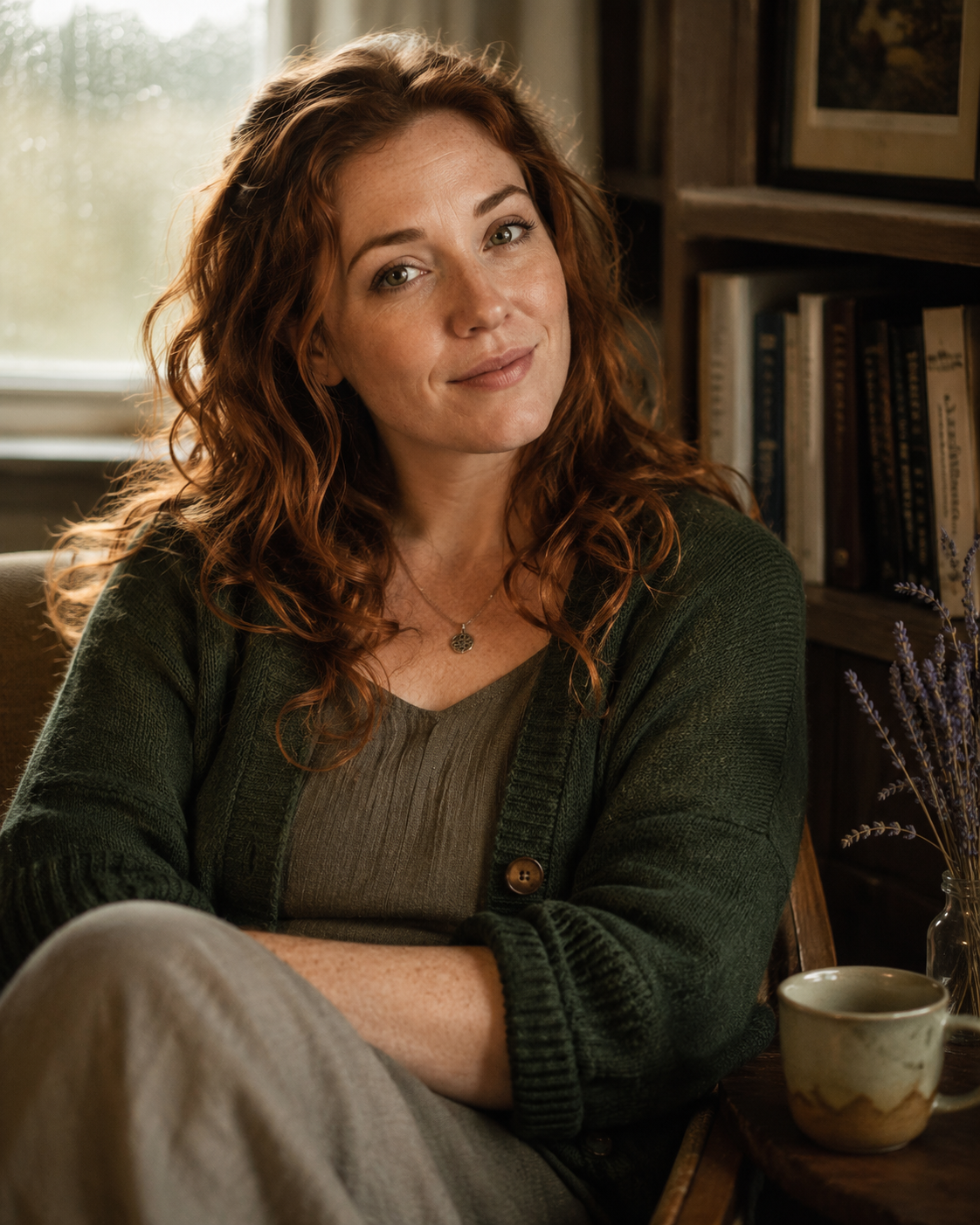 Eireann Maguire sitting in her home office.