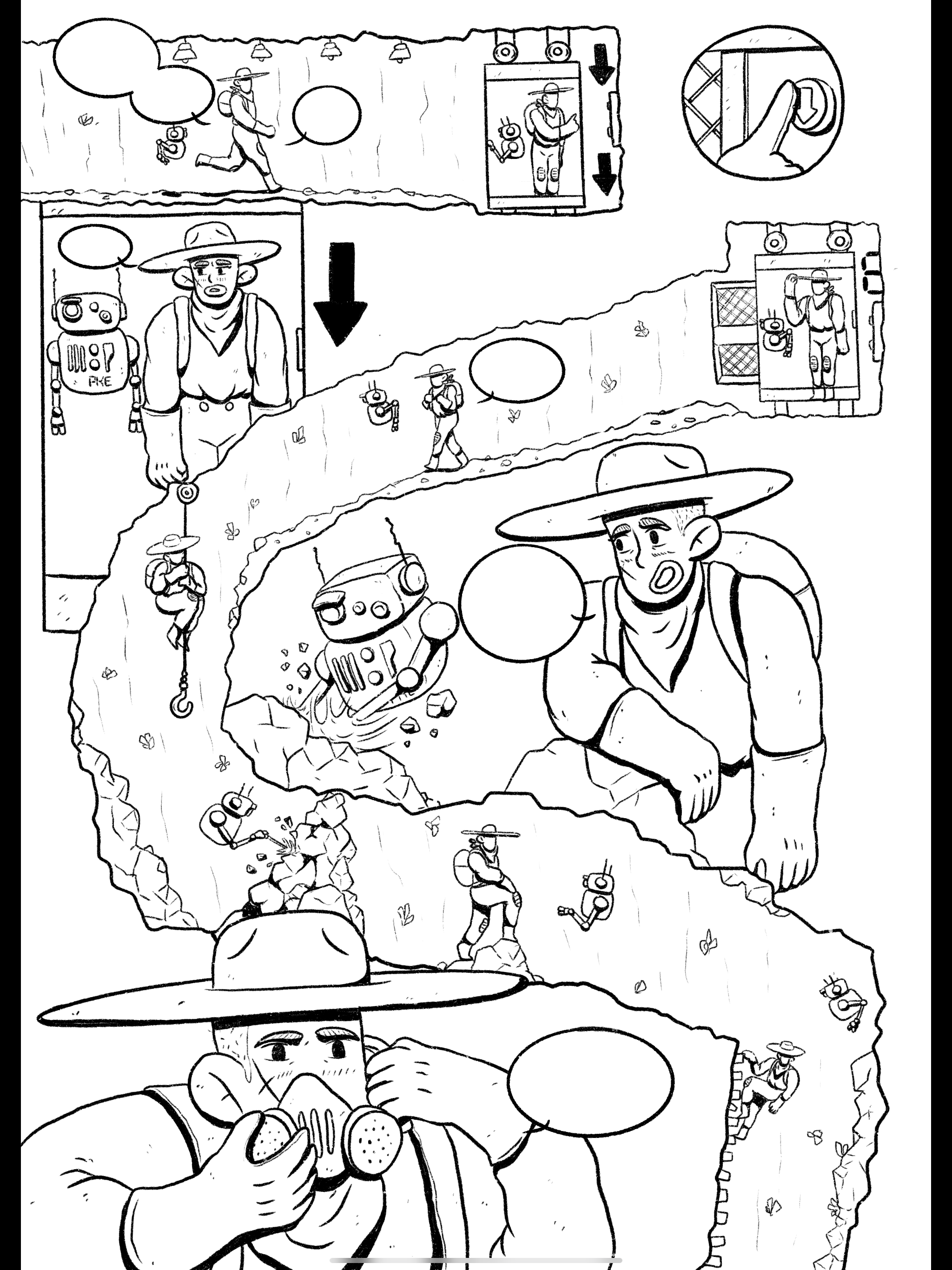 Página de "Cada nube en el horizonte" cómic publicado en ESTAMPIDA, guionizado por Vanesa Figal.