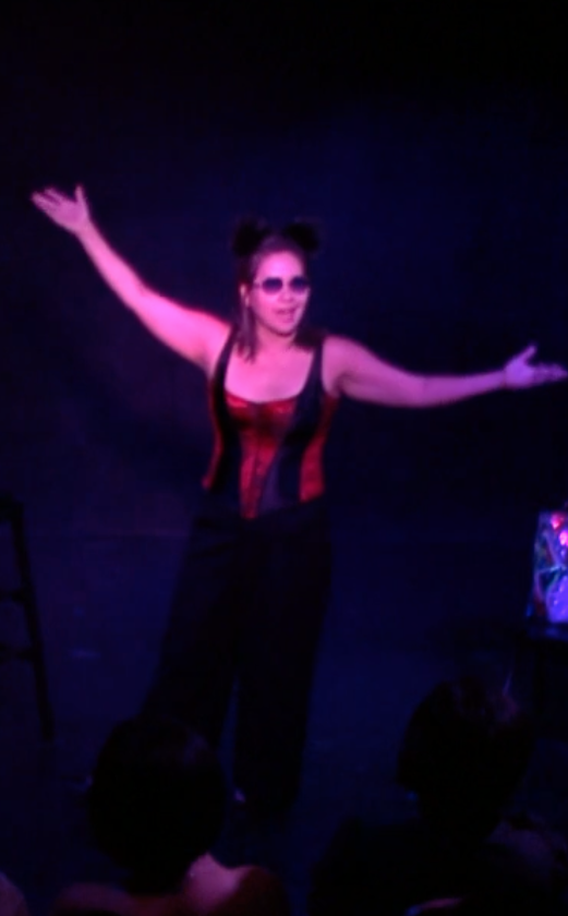 Photo from "Calico," part of Queerly Festival.  PIctured is Angela Chew as Dr. Magenta.