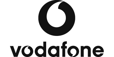 Vodafone logo in black and white