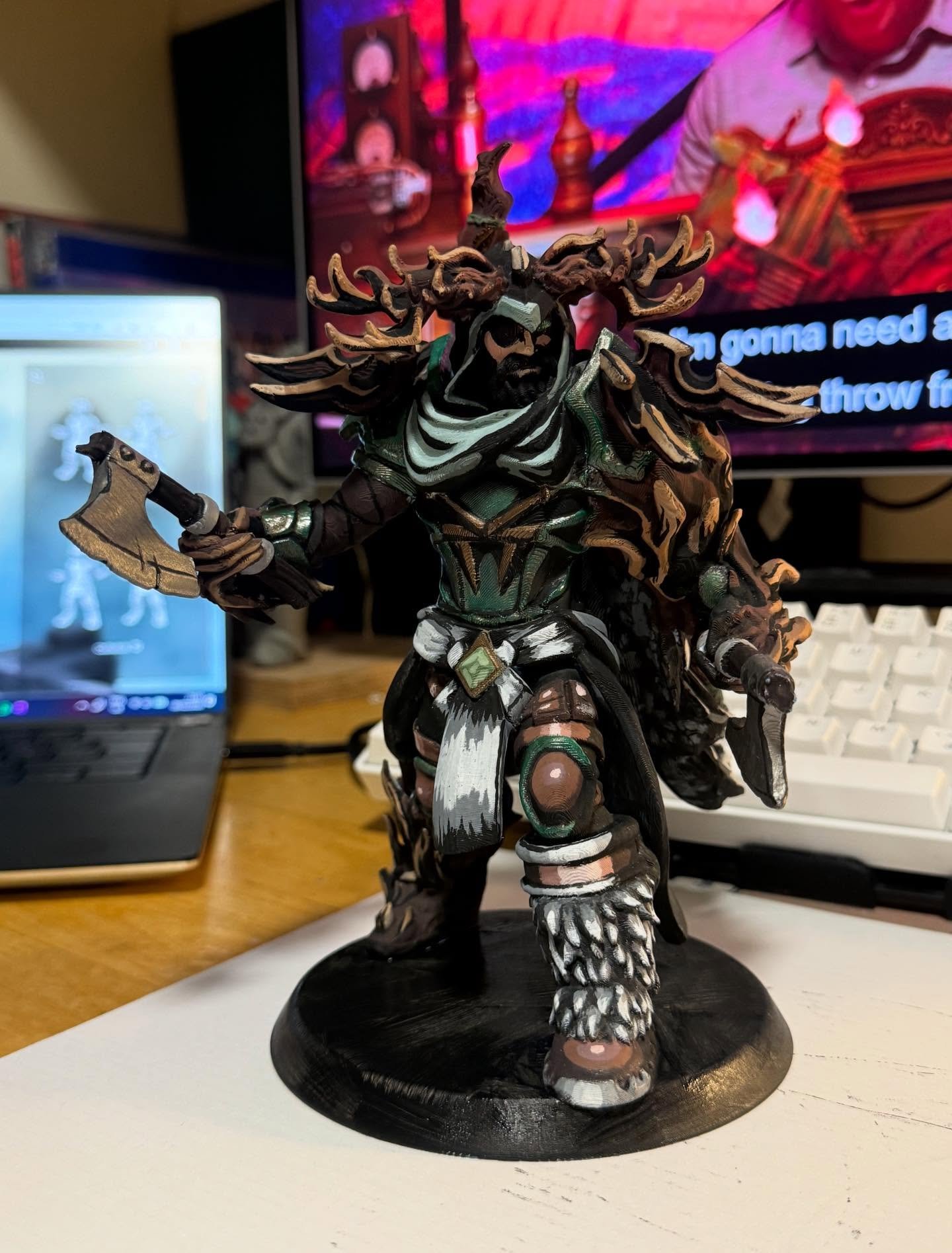 just recently got done with a model painting project for my WONDERFUL fellow pc and friend!

this was my first time doing any sort of 3D printing from scratch - it was super interesting to learn the bambu software and figure out how to slice the mesh