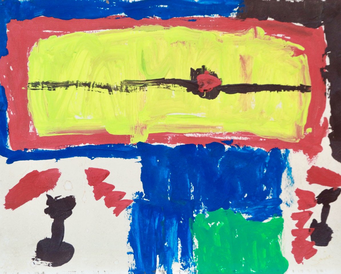 A watch, two cats and some trees | 
I peaked aged 5 with my narrative painting about finding mother’s gold watch winder in the thick pile carpet of our apartment, when the grown-ups had long given up. It was a triumph of determination later undermine