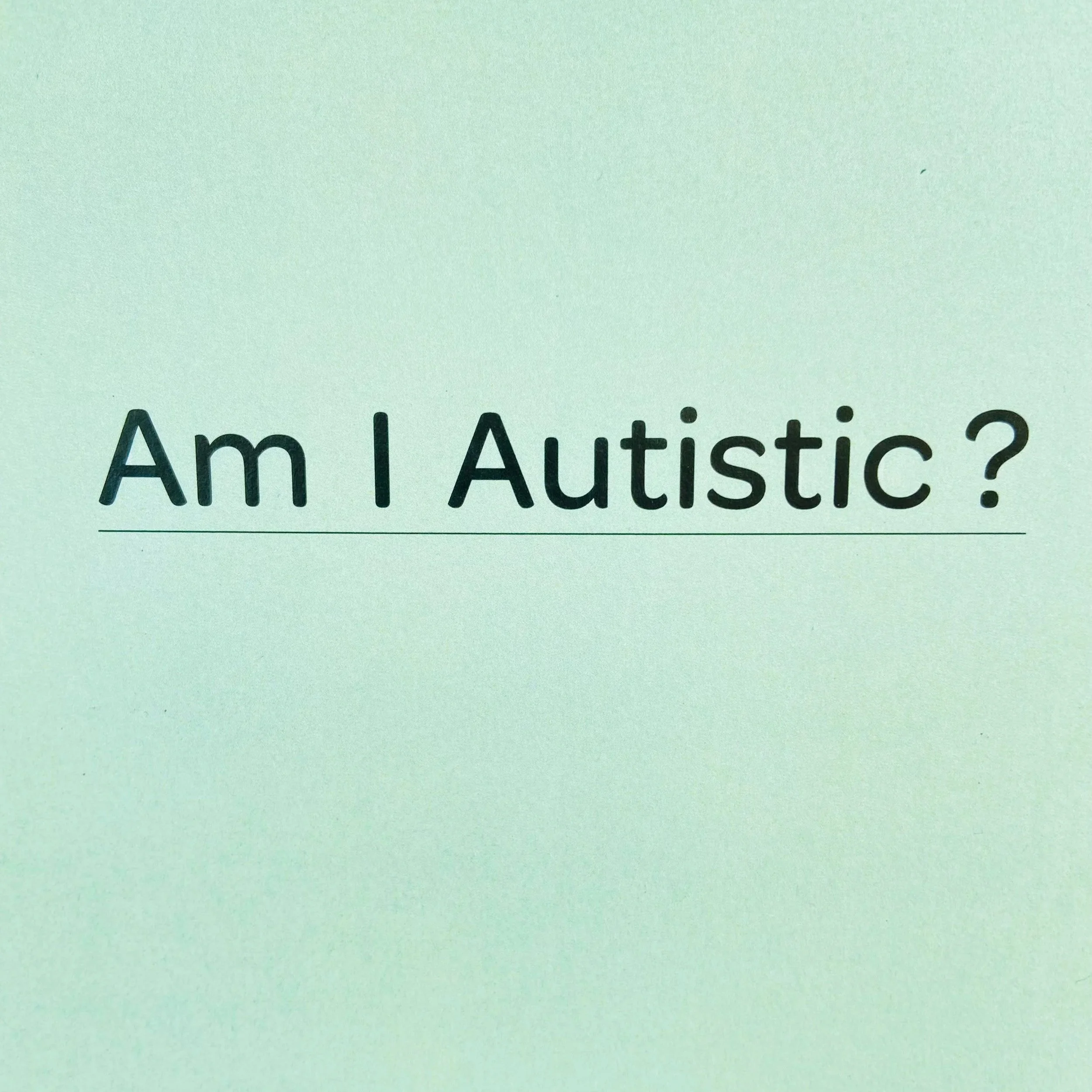 Am I Autistic? PDF, BOM, 2022
