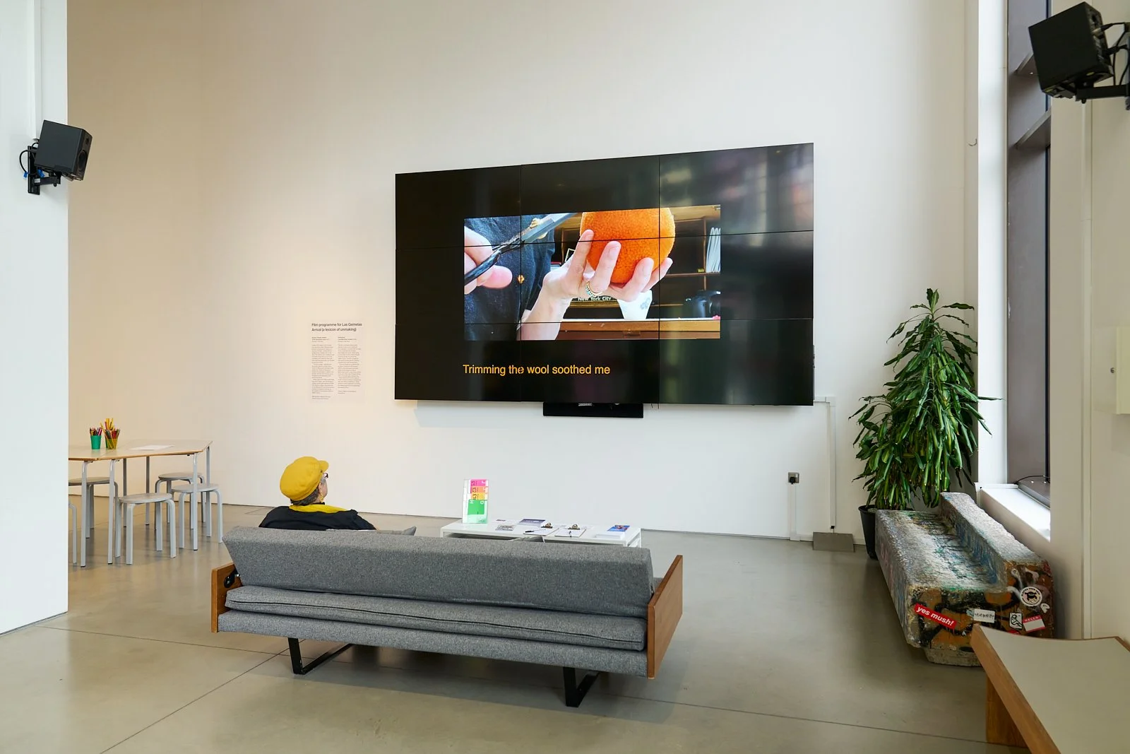 Look Well After Yourself, 2024, The short film Look Well After Yourself on the digital array screen at John Hansard Gallery