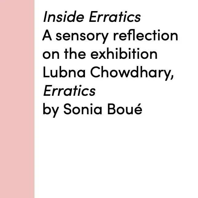 Inside Erratics: A sensory reflection on the exhibition Lubna Chowdhary, Erratics, MIMA, 2022