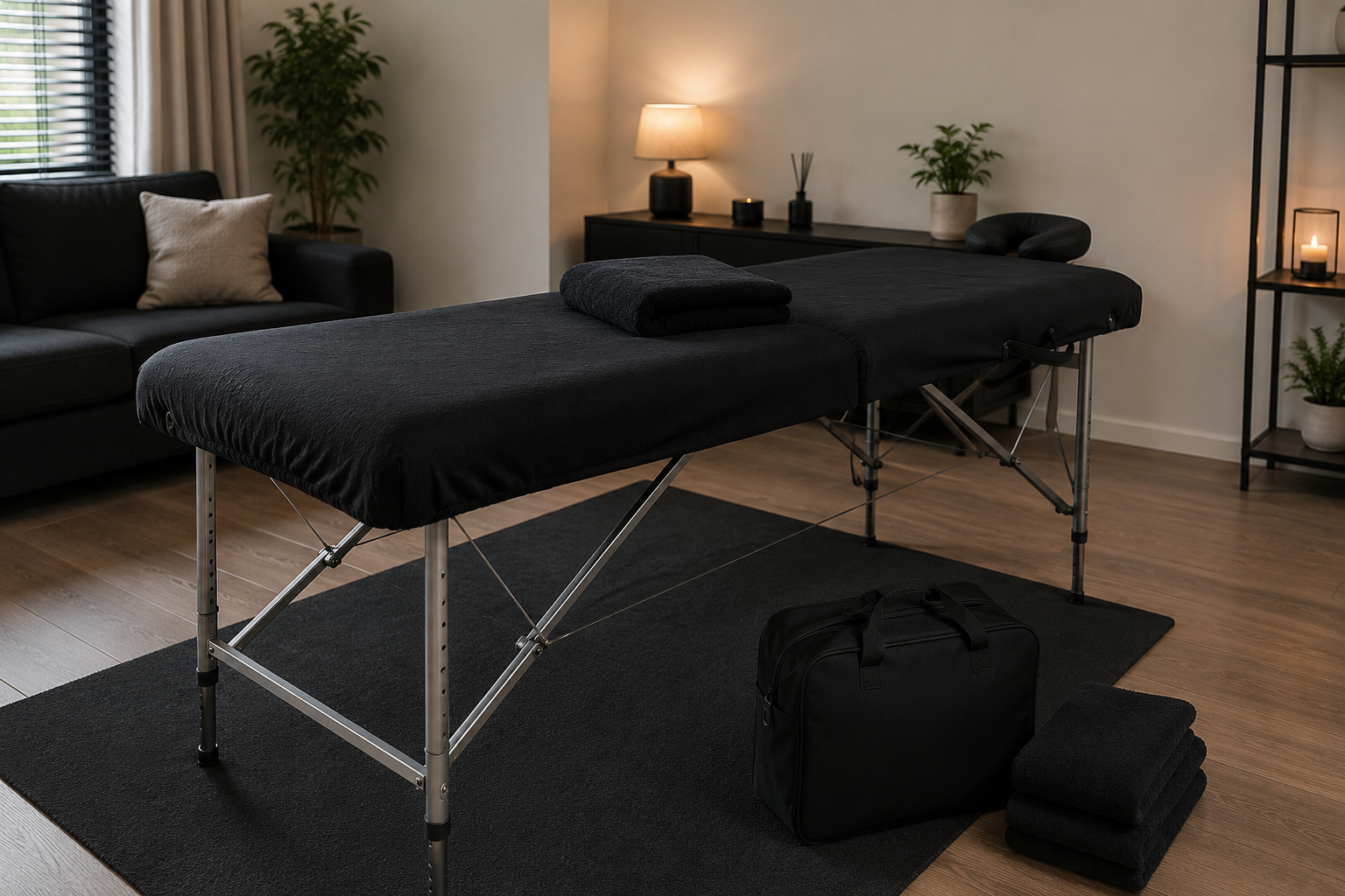 Sports massage treatment table for mobile recovery sessions