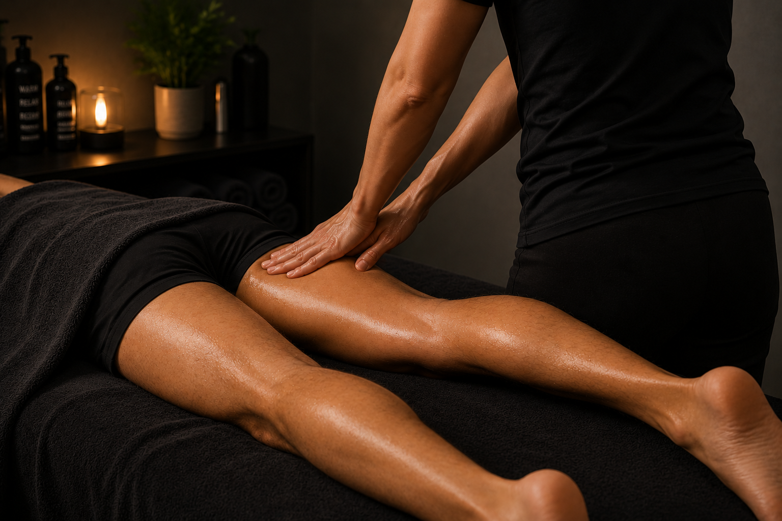 Lower body sports massage for muscle recovery and tension
