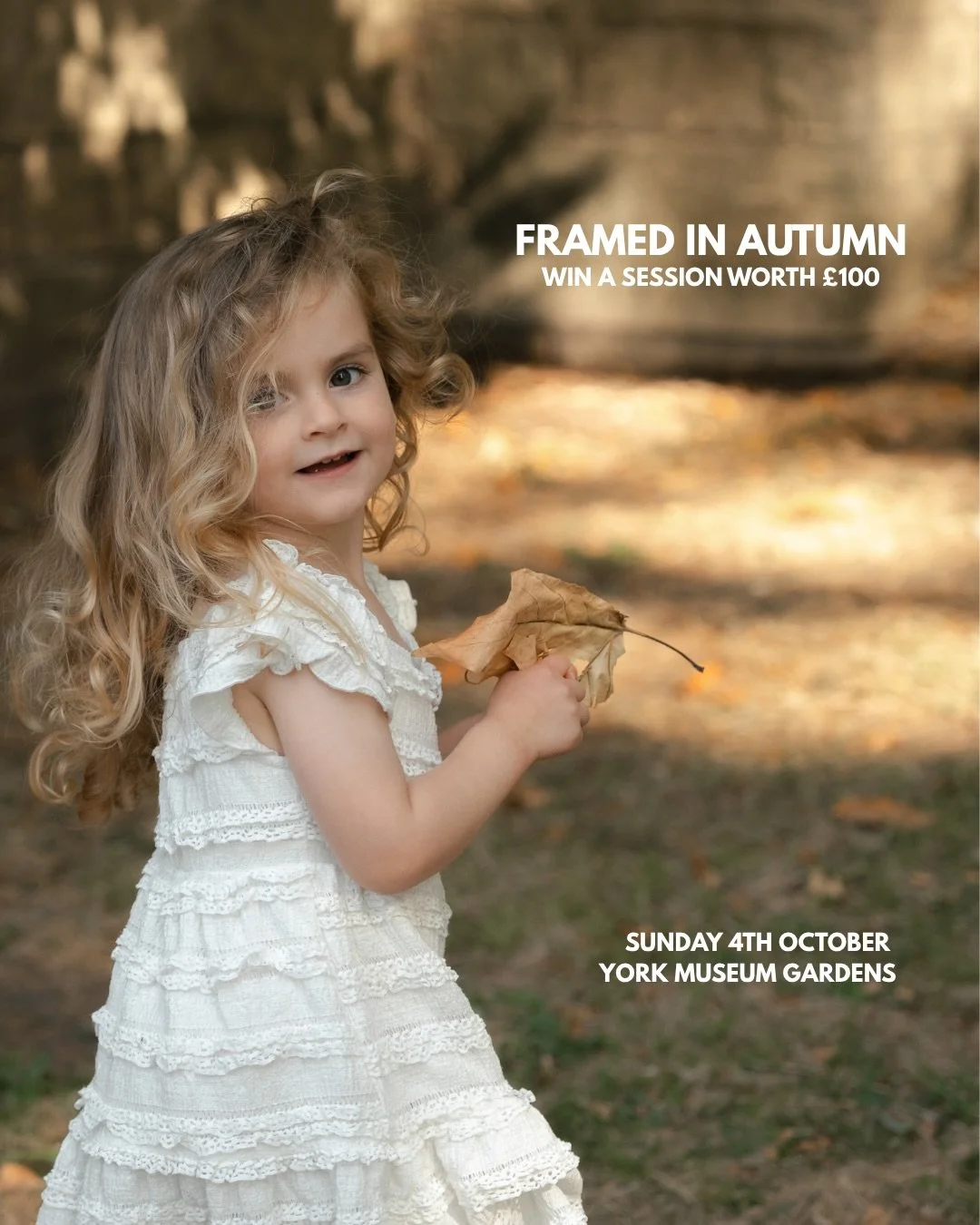 This autumn, I&rsquo;m opening just SIX sessions on Sunday 4th October at Museum Gardens in York for relaxed seasonal portraits of families and couples&hellip; and I&rsquo;m giving away one for free!

30 minute session | Up to 5 people | Minimum 10 h