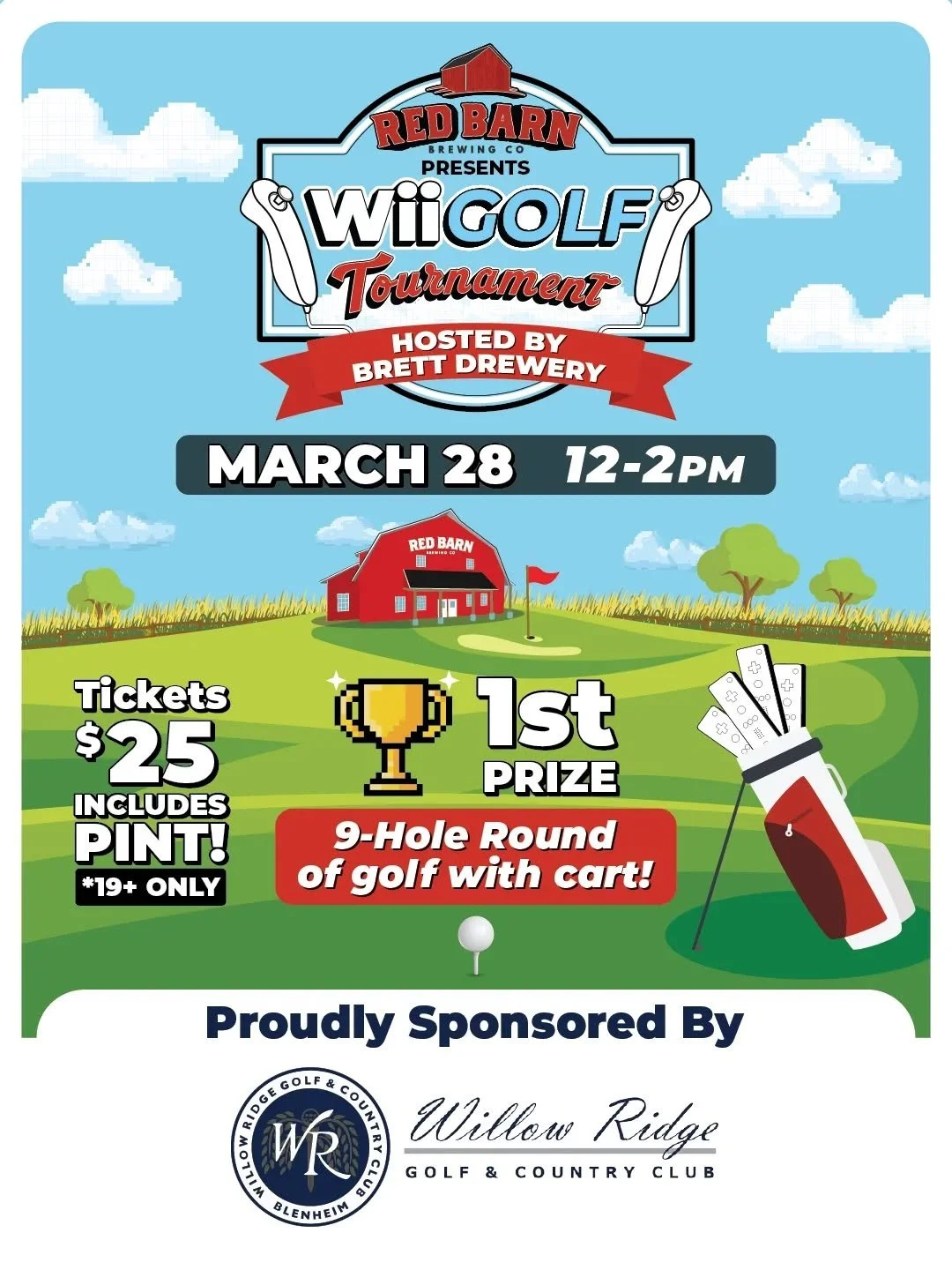 Spring may not be here yet&hellip; but golf season is teeing off early at the barn. ⛳🍺

We&rsquo;re excited to launch the first-ever Red Barn Brewing Wii Golf Tournament, hosted by Brett Drewery! Grab a pint, grab a controller, and see if your virtu