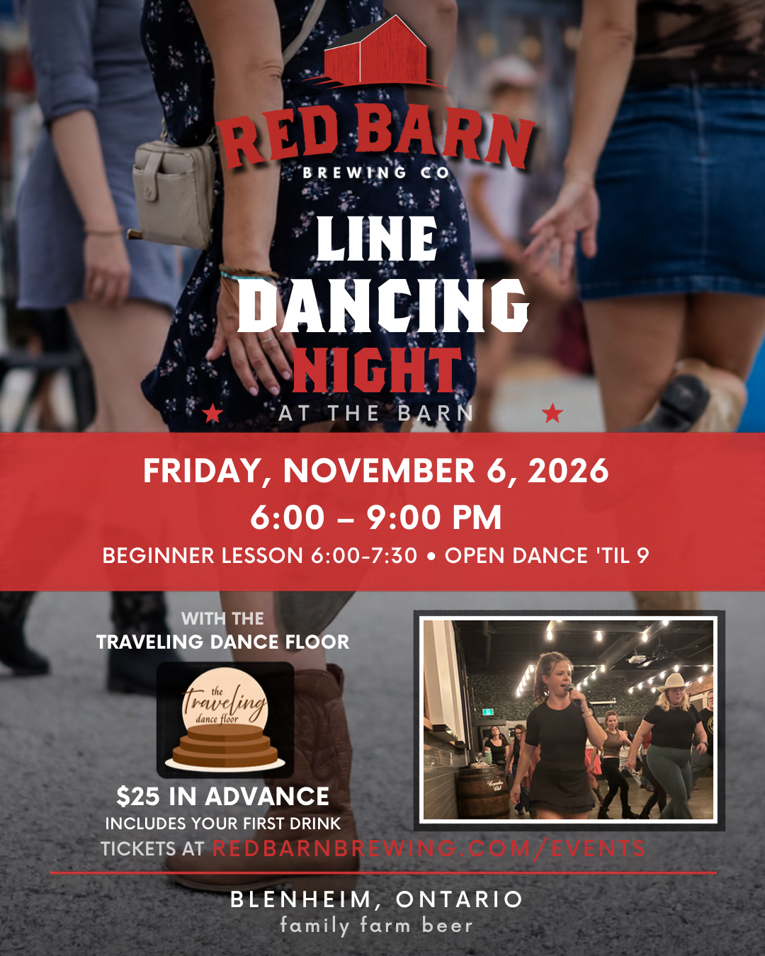 Line Dancing Night — Friday, November 6, 2026, 6–9 PM