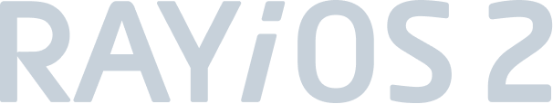 Close-up of a logo with the text 'RAYOS 2' in bold, stylized letters.