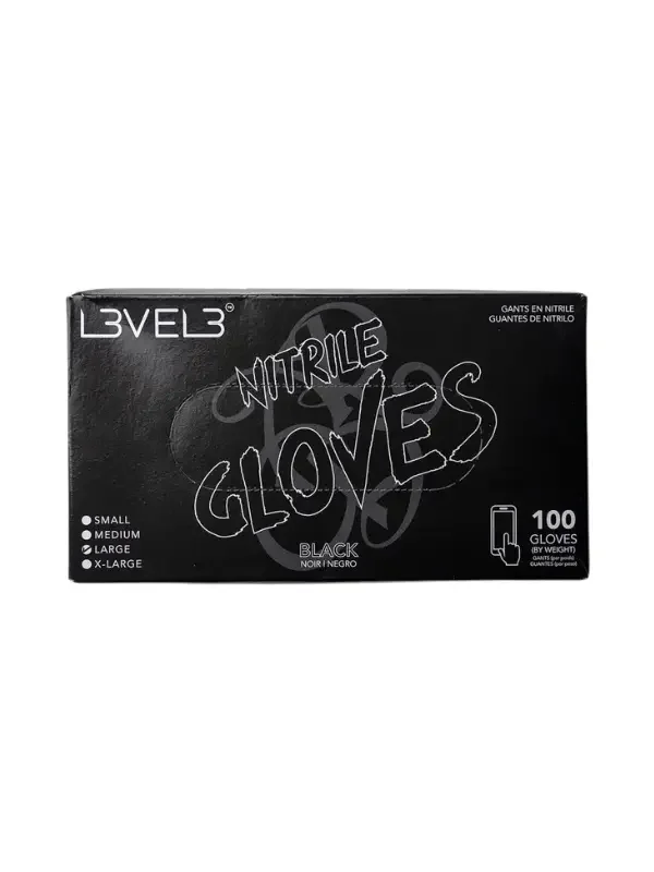 L3VEL3 Professional Nitrile Gloves 100pk - Black Large .webp