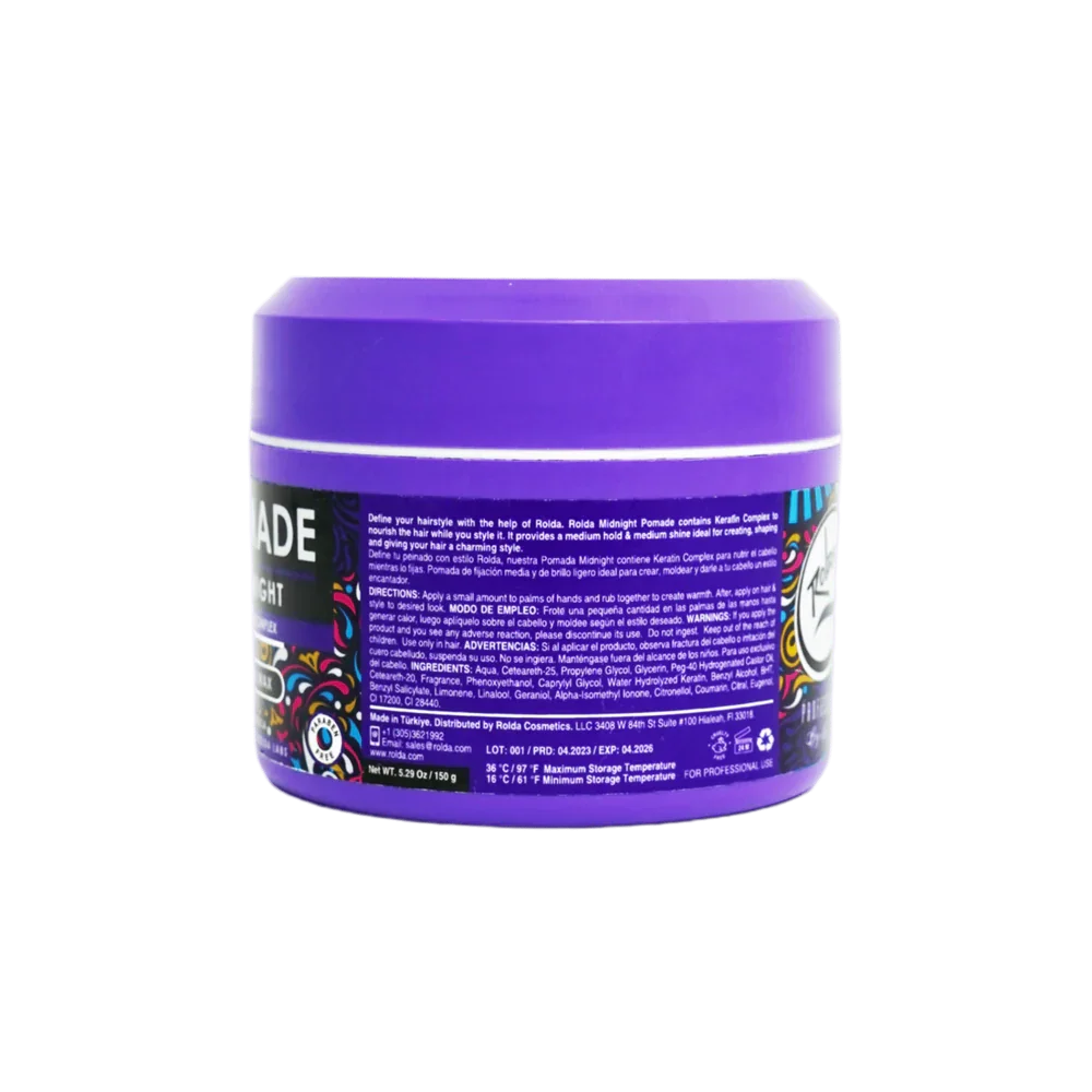 Rolda Midnight Pomade Medium Hold Medium Shine w: Keratin Complex (150g:5.29oz) 2.webp