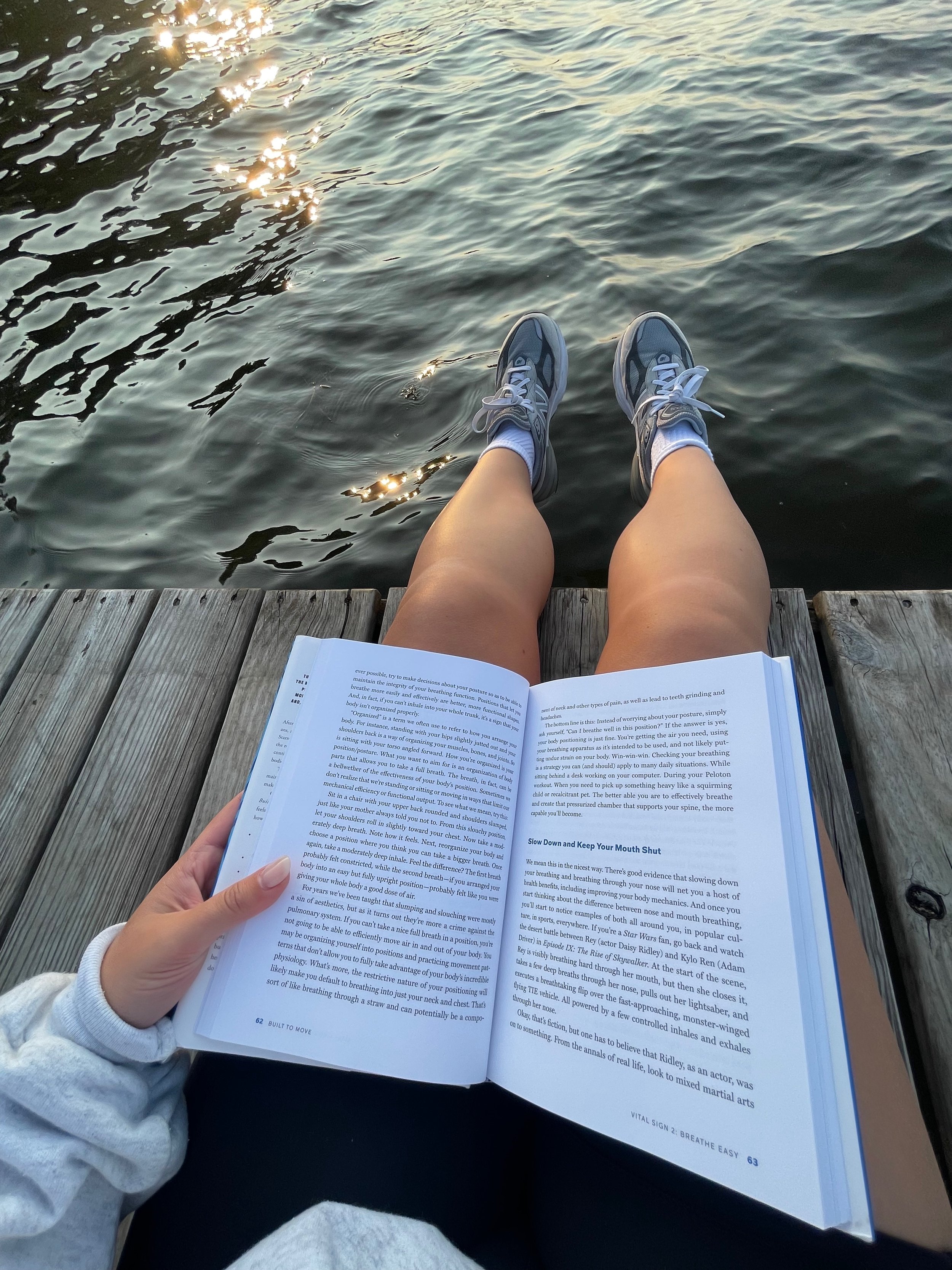 My two favorite things- a good book, and being near the water.