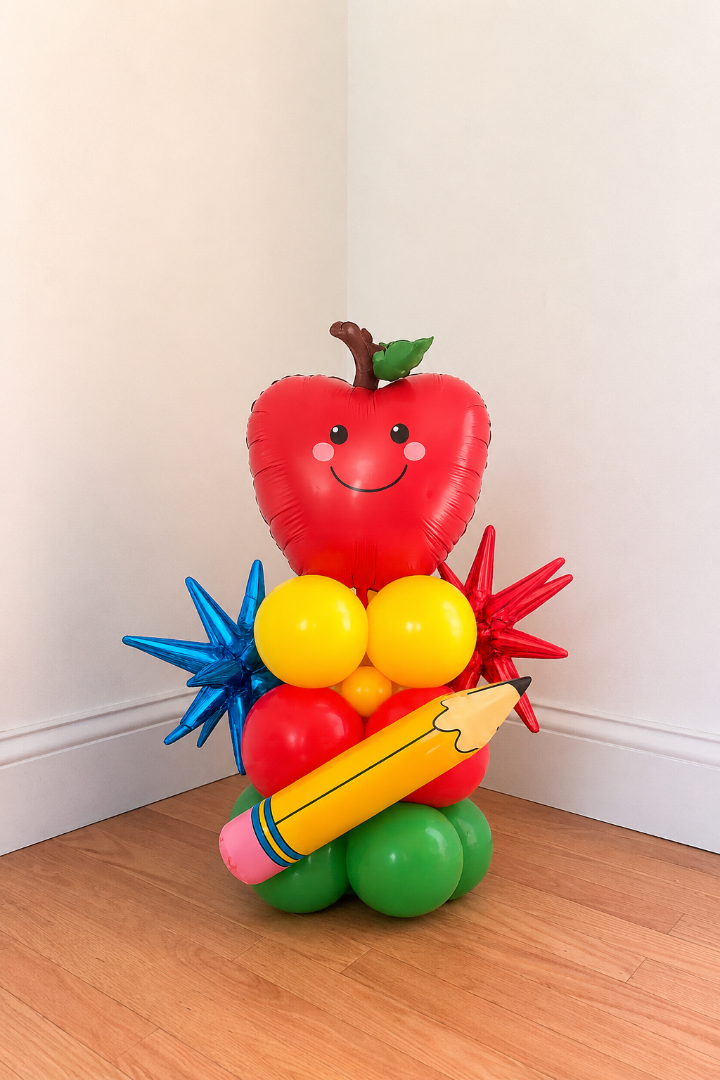 Mini Back to School Balloon Stack - Apple Topper