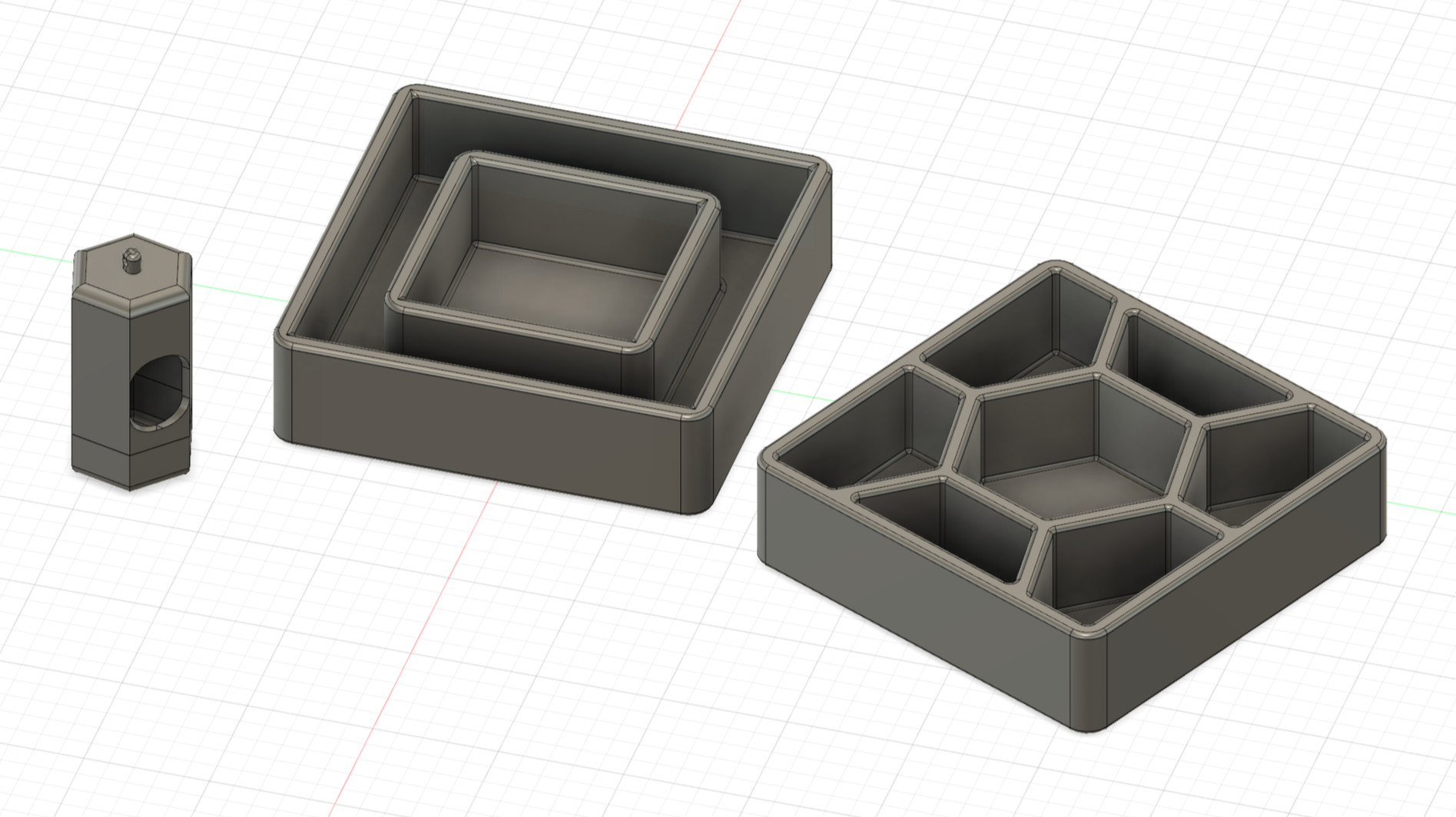 The water and food bowls, and waste disposal bag holder were designed in Fusion 360 and 3D printed