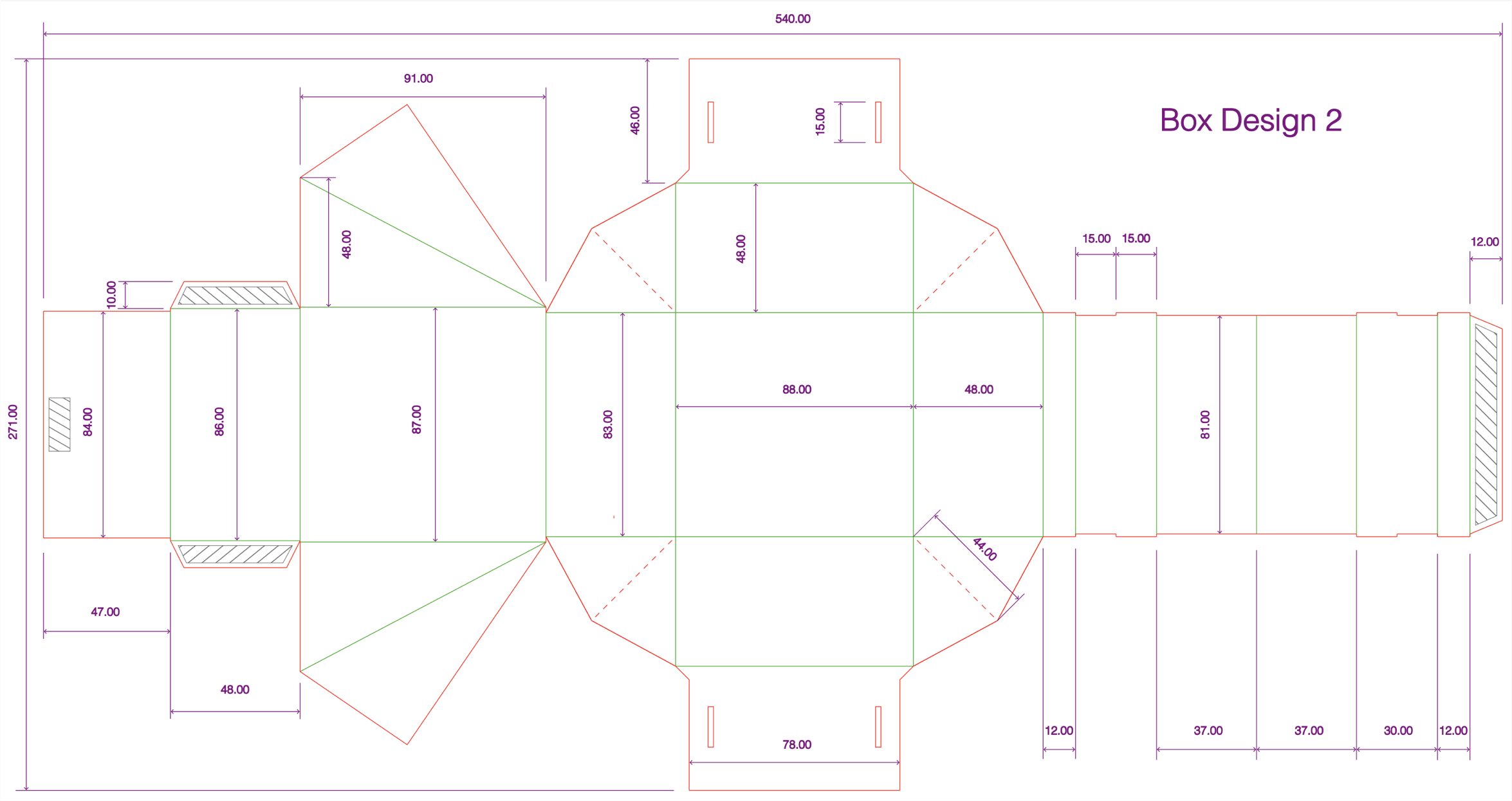 Final box net (drawn up on Adobe Illustrator)